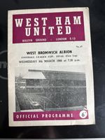 West Ham V West Brom Albion First Legg of The League Cup Final 1966 In VGC