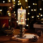 Christmas Snow Fall Globe Flameless Candle Music & Lights LED Glitter Snow Globe