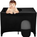 Eubeneortho Crib Blackout Cover, Breathable W 30" x L 40" (1 Panels), Black