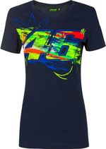 VR46 Women's Navy T-Shirt MotoGP Winter Test Valentino Rossi Top - New