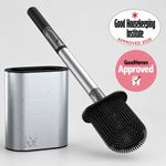 MooStar Toilet Brush, Soap Dispensing Silicone Toilet Brush Stainless steel