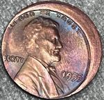 Repo 1955d one cent double Strike Error  american 1 USA  America  Denver mintage