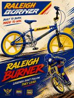 Classic RALEIGH Burner BMX Bike metal wall sign man cave shed garage plaque gif