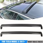 PAIR ROOF RAILS RACK BLACK CROSS BARS PAIR KIT FULL WIDTH FOR TESLA MODEL 3 17+