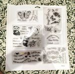 Clear Photopolymer Stamp Set Flowers & Leaves, Butterflies, Sentiments