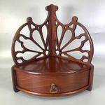 Antique Mahogany Chippendale Style Fretwork Corner Wall Shelf  With Drawer 19thC