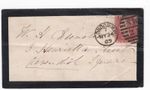 1869 QV 1d PENNY RED STAMP ON LONDON MOURNING COVER TO CAVENDISH SQUARE ~FAULTS