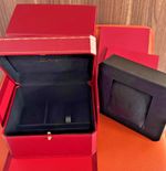 Cartier Red Burgundy Watch Box Travel Pouch Case NEW