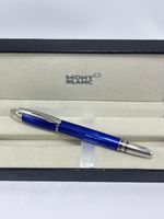 Montblanc Starwalker Roller Blue Body + Silver Clips Ballpoint Pen I Black Ink