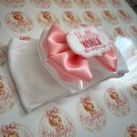 Myleigh's Bowtique Baby Headband White & Pink Bow Embroidered "Hello World"