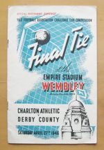 1946 FA Cup Final CHARLTON ATHLETIC v DERBY COUNTY *VG Cond Football Programme*