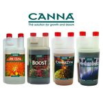 CANNA ADDITIVES BOOST, RHIZOTONIC PK 13/14 CANNAZYM FLUSH START CALMAG 1L 5L 250