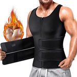 Neoprene Waist Trainer Men Sauna Suit Sweat Vest Fat Burner Body Shaper Gym