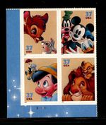 US 3868a (3865-68), 2004 37c ART OF DISNEY, LL PBOF4, MNH (US1787)