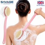 Extra Long Handle Bath Brush For Back Scrubbing (14.37 Inch) Shower Exfoliating