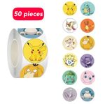 Pokemon Stickers 50 Pack Cute - Party, Arts and Crafts-Pikachu Charmander Gengar