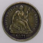 1871 Seated Liberty Half Dime VF k400