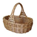 Childs Size Wicker Shopping Confetti Basket Mini Flower Girl Woven Handle