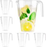 6 Clear Plastic Jugs Pitcher 1.5 Litre/ 52 Oz for Parties & Events