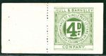 GB Yorks HULL & BARNSLEY RAILWAY Letter Stamp 4d (1922) Ex BOOKLET Mint LIME112
