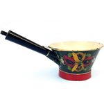 A FINE VINTAGE HAND PAINTED BARGEWARE METAL WATER DIPPER /BOWL ROSES & CASTLE