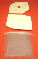 100 SOFT WHITE PICTURE MOUNTS, BACK & BAG 9 x 7" for 7 x 5"