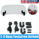 Motorcycle Clip On Windshield Wind Screen CLEAR Deflector Extension Spoiler Set 