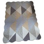 Cottage Core Vintage Handmade Quilt Patchwork Diamond Quilt Blanket 66 x 90”