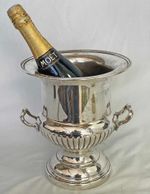 LARGE ORNATE SILVER PLATED CHAMPAGNE WINE COOLER ICE BUCKET   f