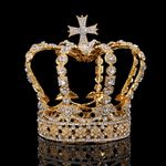 Cross Crystal Crown Wedding Bridal Queen Princess Prom 5" Wide 5" Tall 2 Colours