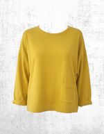 Women’s Seasalt Sweatshirt Lime Yellow Cotton Pullover Skylight Crew Neck