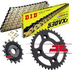 Suzuki SV1000S 2003-2007 DID Gold Heavy Duty X-Ring Chain & Quiet JT Sprockets