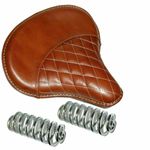 FIT FOR Royal Enfield Standard Pure Leather Saddle Solo Seat With Springs Brown