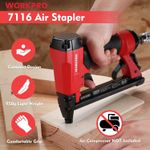 WORKPRO Air Staple Gun w/ 1884pcs 1/4"-5/8" Staples 22GA Pneumatic Stapler