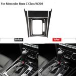 1 Set Carbon Fiber Gear Shift Panel Cover Trim For Mercedes Benz W204 2007-2013
