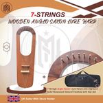 7 Strings Lyre Harp Anglo Saxon Irish Highland Solid Rosewood With Key Set