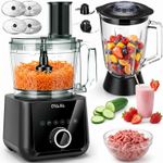 Food Processor & Blender, Chopper Juicer Dough Mixer, 11 Speed & Pulse - 1500W