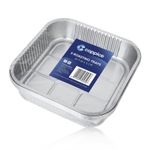 Aluminium Foil Square Tray Baking BBQ Roasting 26x26x5cm 5 Pk Coppice