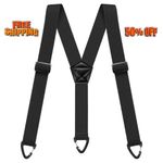 Heavy Duty Elastic Suspenders for Men Trouser Pants Braces Strap Work Belt UK
