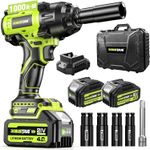 1/2inch 1000N.m Cordless Impact Wrench Battery Electric Impact Gun for Car Truck