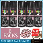 6 x COLOUR IT BLACK SATIN FINISH SPRAY PAINT 250ML FOR METAL WOOD PLASTIC NEW