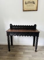 Antique Victorian Carved Oak Console Hall Table c1880 Jacobean Gothic Revival 