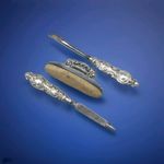 Antique Vanity Grooming Tools Set Solid Silver Handles