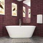 White Acrylic Bathtub High Quality 1700 x800mm  Modern Freestanding Double Ended