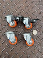 4 x Low Level Heavy duty Castors 120KG each M10 Bolt Hole. 2 x brake 2 x swivel