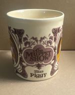 The Muppet Show Miss Piggy 1979 White Ceramic Coffee Mug Purple Graphics