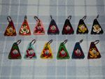 Triangular Wooden Key Ring Narrow Boat Barge Ware Folk Art Canal Style