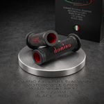 Domino A010 Full Diamond Motorcycle Grips Black/Red Road Sport Bike 7/8" 22mm