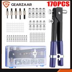 170PCS Threaded Nut Riveter Gun M3-M8 Insert Tool Riveter Rivnut Nutsert Kit Set