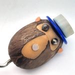 Vintage Tagua Nut Monkey Corkscrew With Hat 1950s Collectable